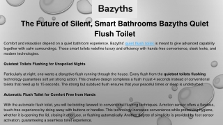 The Future of Silent, Smart Bathrooms Bazyths Quiet Flush Toilet