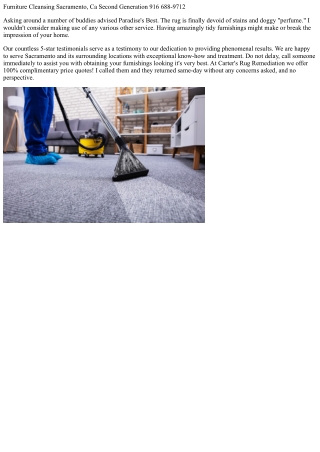 Furniture And Furnishings Cleansing City Wide Chem-dry