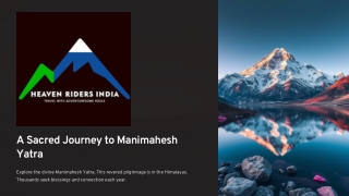 A Sacred Himalayan Pilgrimage with Journey of Lord Shiva with Manimahesh Yatra