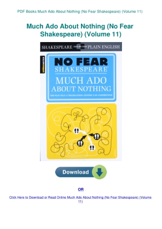 PDF Books Much Ado About Nothing (No Fear Shakespeare) (Volume 11)