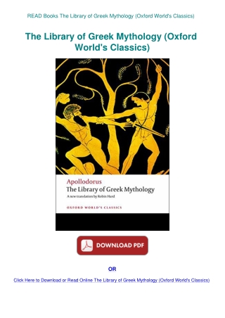 READ Books The Library of Greek Mythology (Oxford World's Classics)