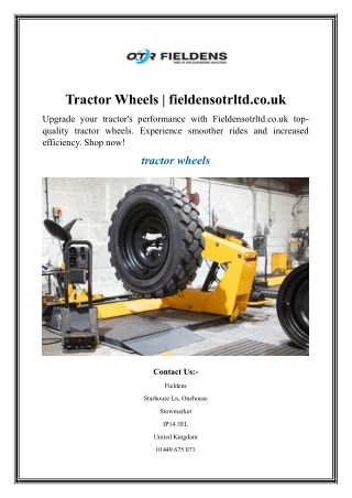 Tractor Wheels  fieldensotrltd.co.uk