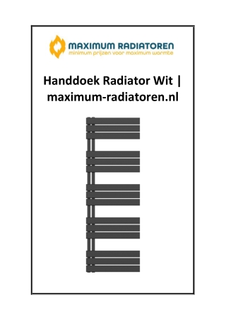 Handdoek Radiator Wit  maximum-radiatoren.nl