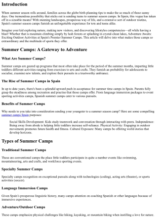 Adventure Awaits: Exciting Outdoor Activities at Spain's Premier Summer Camps