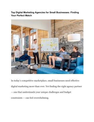 Top Digital Marketing Agencies for Small Businesses_ Finding Your Perfect Match