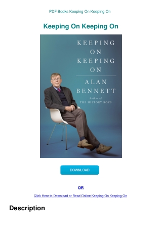 PDF Books Keeping On Keeping On