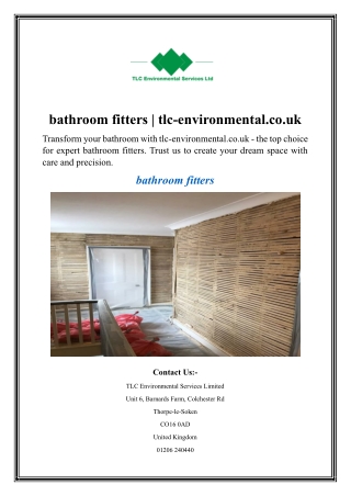 bathroom fitters  tlc-environmental.co.uk