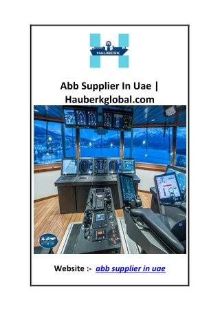Abb Supplier In Uae  Hauberkglobal.com