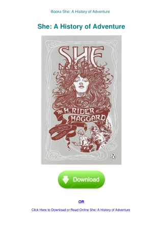 Books She A History of Adventure