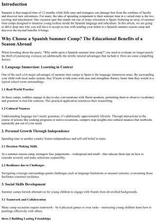 Why Choose a Spanish Summer Camp? The Educational Benefits of a Season Abroad