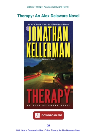 eBook Therapy An Alex Delaware Novel