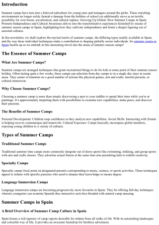 Growing Up Global: How Summer Camps in Spain Promote Independence and Cultural A
