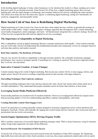 How Social Cali of San Jose is Redefining Digital Marketing