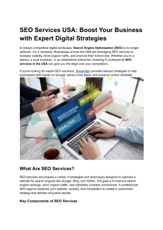 SEO Services USA: Boost Your Business with Expert Digital Strategies