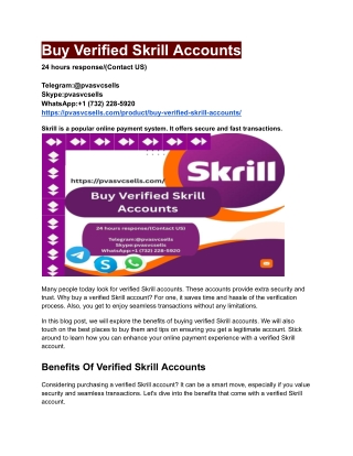 Buy Verified Skrill Accounts