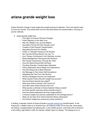 ariana grande weight loss