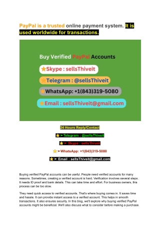 Buy Verified PayPal Accounts