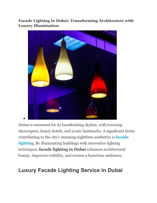 Facade Lighting in Dubai
