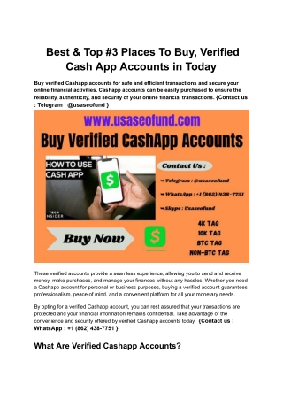 Buy Verified Cash App Accounts