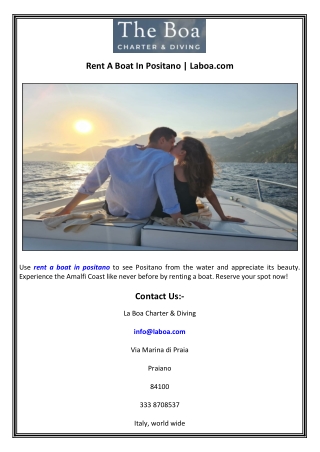 Rent A Boat In Positano  Laboa.com