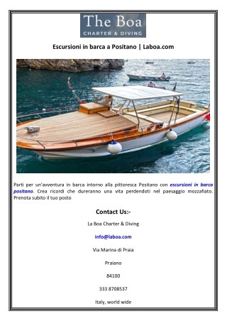 Escursioni in barca a Positano  Laboa.com