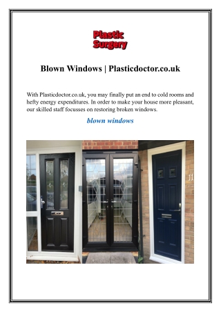 Blown Windows  Plasticdoctor.co.uk