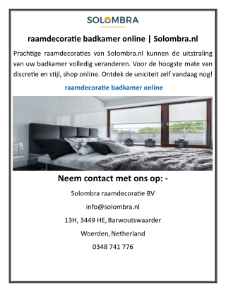 raamdecoratie badkamer online  Solombra.nl