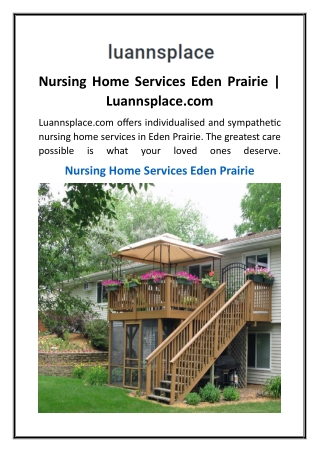 Nursing Home Services Eden Prairie  Luannsplace.com