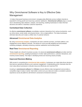 Why Omnichannel Software is Key to Effective Data Management