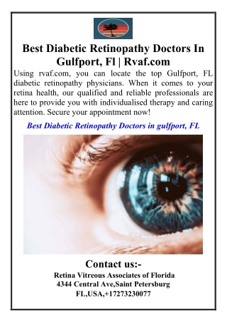 Best Diabetic Retinopathy Doctors In Gulfport, Fl Rvaf.com