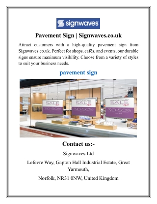 Pavement Sign Signwaves.co.uk