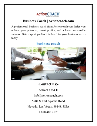 Business Coach  Actioncoach