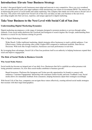 Take Your Business to the Next Level with Social Cali of San Jose