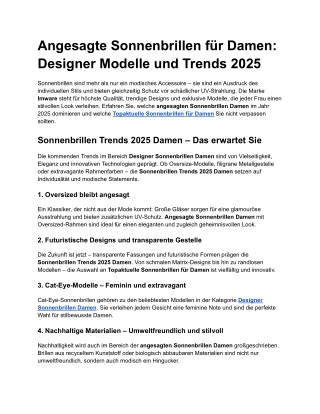 Angesagte Sonnenbrillen für Damen_ Designer Modelle und Trends 2024