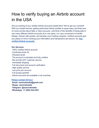 Where can I buy verified Airbnb accounts for a successful ...