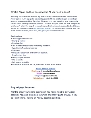 How to Purchase an Alipay Account: A Step-by-Step Guide