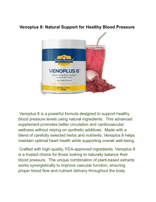 _Healthy Blood Pressure- Venoplus 8_ Natural Support