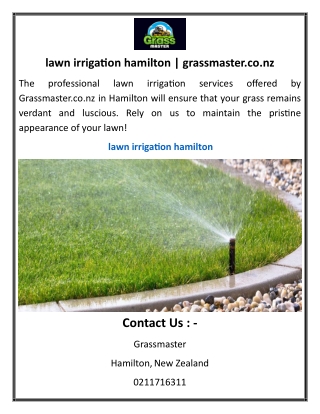 lawn irrigation hamilton  grassmaster.co.nz