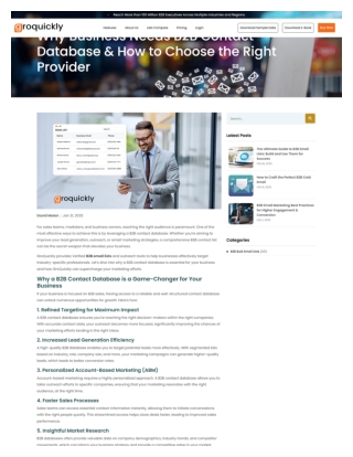 Why Business Needs B2B Contact Database & How to Choose the Right Provider