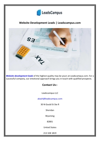 Website Development Leads  Leadscampus.com