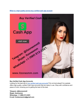 What is a high quality service buy verified cash app account