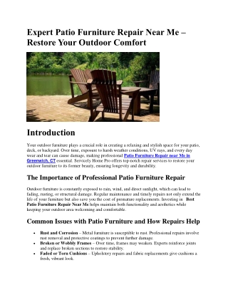 Expert Patio Furniture Repair Near Me – Restore Your Outdoor Comfort