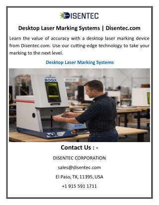 Desktop Laser Marking Systems  Disentec
