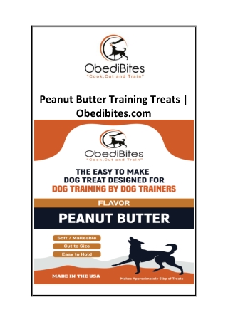Peanut Butter Training Treats  Obedibites.com