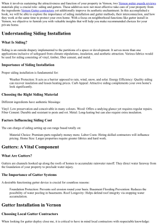 Siding Installation and Gutters: The Perfect Pair for Your Vernon Property