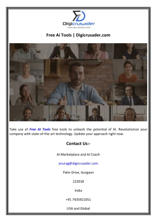 Free Ai Tools  Digicrusader.com