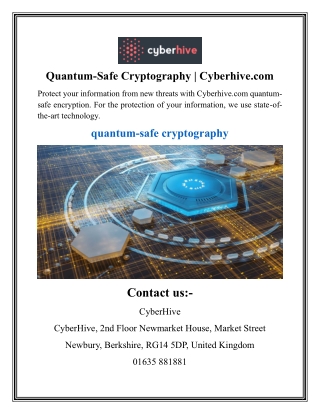 Quantum-Safe Cryptography  Cyberhive