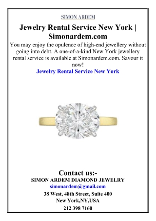 Jewelry Rental Service New York Simonardem.com