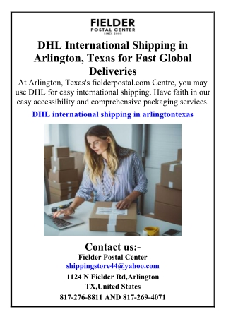 DHL International Shipping in Arlington Texas for Fast Global Deliveries