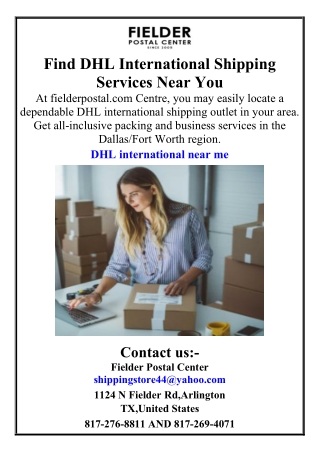 Find DHL International Shipping Services Near You